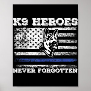 K9 Veteraan Militaire Werkhond VS Vlag K9 Vet Poster