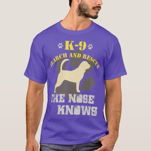 K9 Zoeken Reddingshond Team Bloodhound tracking T-shirt (Voorkant)
