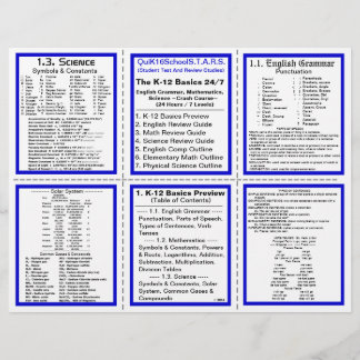 K-12 Basics 24/7 - Crash Course - Pocket Pamphlet Flyer