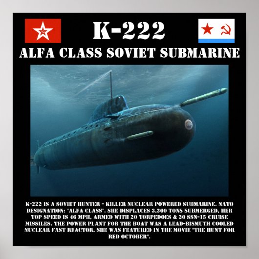 K-222 sovjetalfa-onderzeeër afdrukken poster (Voorkant)