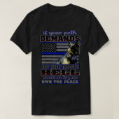 K 9 Dog Costume Police Handler Thin Blue Line Poli T-shirt (Design voorkant)