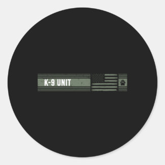 K-9 Eenheid Noodlijdende Amerikaanse Vlag K9 Ronde Sticker