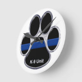 K-9-eenheid Thin Blue Line Ronde Klok (Hoek)