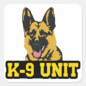 K-9 Eenheid Vierkante Sticker (Voorkant)
