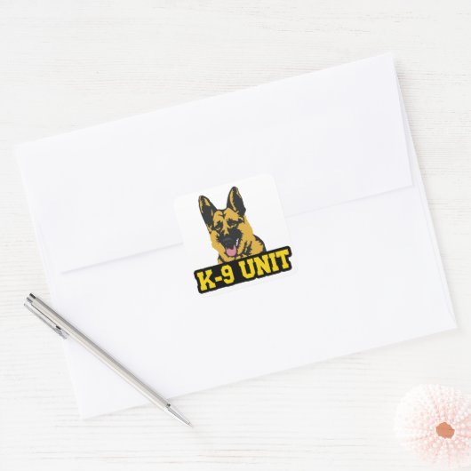 K-9 Eenheid Vierkante Sticker (Envelop)