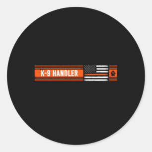 K-9 Handler Search Rescue Dunne Oranje lijnvlag K9 Ronde Sticker