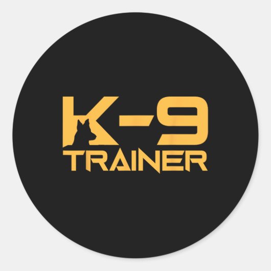 K-9 K9 Hondengeleider Trainer Politie Beveiliging  Ronde Sticker (Voorkant)