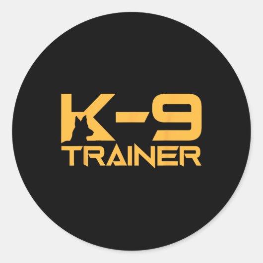K-9 K9 Hondengeleider Trainer Politie Beveiliging Ronde Sticker (Voorkant)