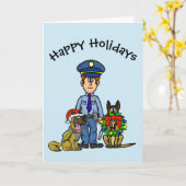 K-9 Kerstkaart voor politieman Kaart (Gele Bloem)