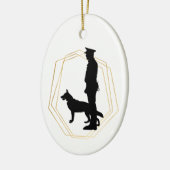K-9 kerstversiering politieagent keramisch ornament (Links)