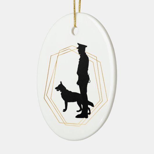 K-9 kerstversiering politieagent keramisch ornament (Links)