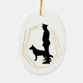 K-9 kerstversiering politieagent keramisch ornament (Voorkant)