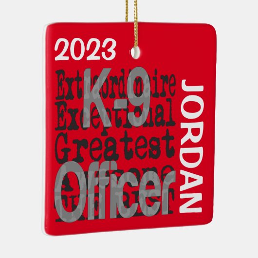 K-9 Officier Buitengewoon DOUANE Keramisch Ornament (Rechts)