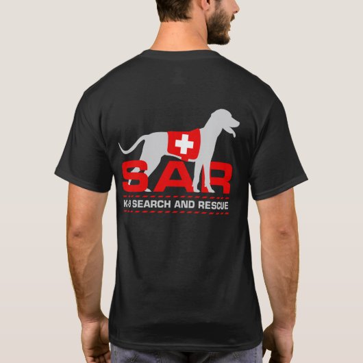 K-9 Onderzoek en Redding - SAR T-shirt (Achterkant)