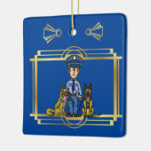 K-9 politieagent kerstversiering ver. 2 keramisch ornament (Links)