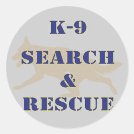 K-9 Search and Rescue GSD Ronde Sticker