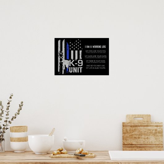K-9 Unit - Police Dog Unit - Malinois Poster (Keuken)