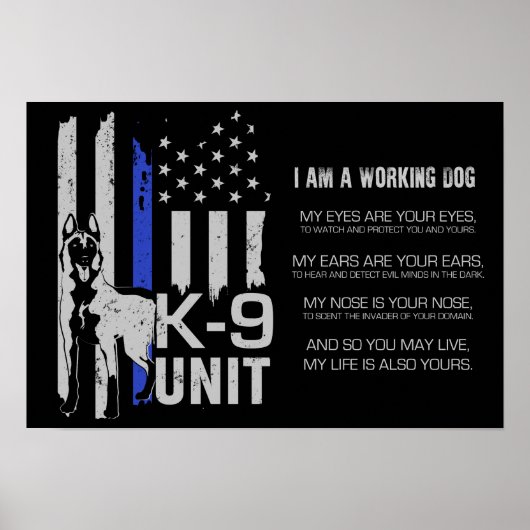 K-9 Unit - Police Dog Unit - Malinois Poster (Voorkant)