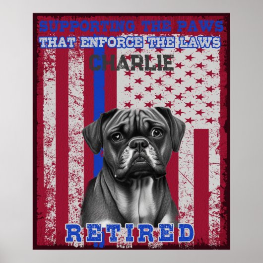 K-9 Veteran Boxer-werkdosis op maat Poster (Voorkant)