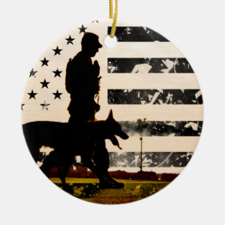K-9-werkende hond keramisch ornament