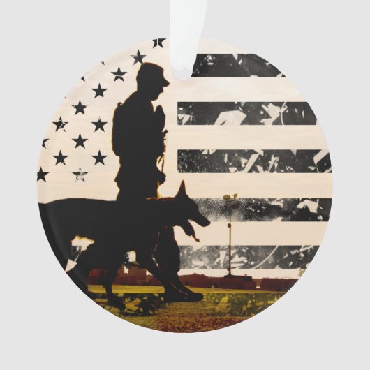 K-9-werkende hond ornament (voorkant)