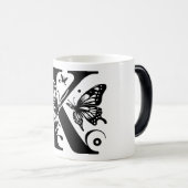 K Alphabet zwarte vlinder Magische Mok (Voorkant rechts)