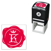 K - Antiek Wax Seal Gotische Kroon Initiaal Letter Zelfinktende Stempel (In situ)