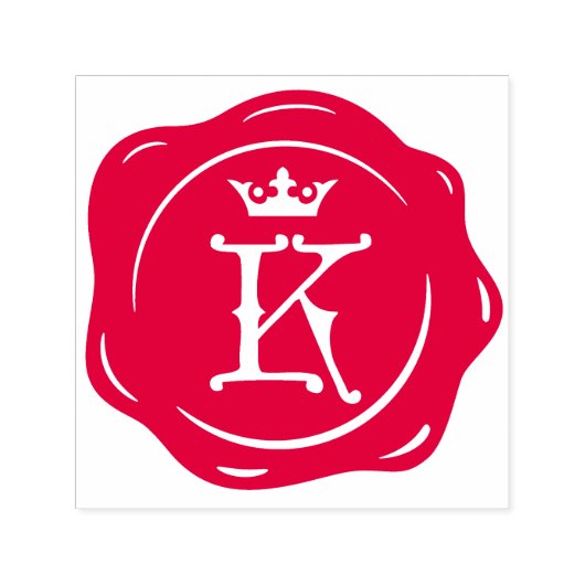 K - Antiek Wax Seal Gotische Kroon Initiaal Letter Zelfinktende Stempel (Design)
