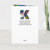 K BRIEF/SANTA CLAUS MET RODE RIBBON MONOGRAM FEESTDAGEN KAART (Achterkant)