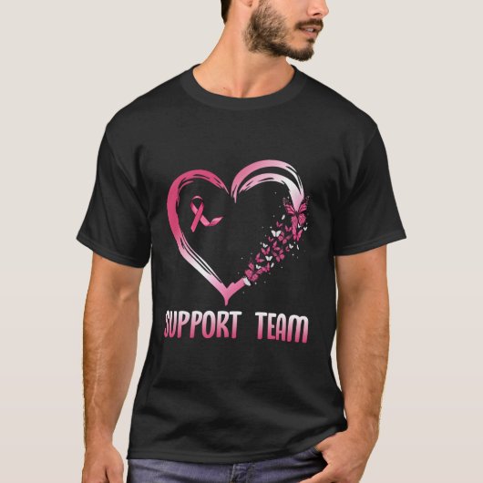 K Butterfly He Support Team Borstkanker Awarenes T-shirt (Voorkant)