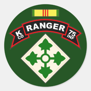 K Co., 75th Infantry Regiment - Rangers, Vietnam Ronde Sticker