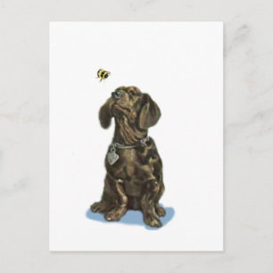 K_customize Dachshund en bij vintage kunstcadeaus Briefkaart