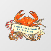 K_customize Krab Schaaldieren Anker Restaurant Gev Raamsticker (Vel)
