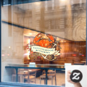 K_customize Krab Schaaldieren Anker Restaurant Gev Raamsticker (Cafe Raam)