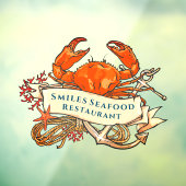 K_customize Krab Schaaldieren Anker Restaurant Gev Raamsticker (Vel 3)