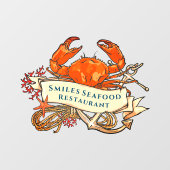 K_customize Krab Schaaldieren Anker Restaurant Gev Raamsticker (Vel)