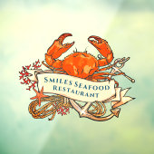 K_customize Krab Schaaldieren Anker Restaurant Gev Raamsticker (Vel 3)