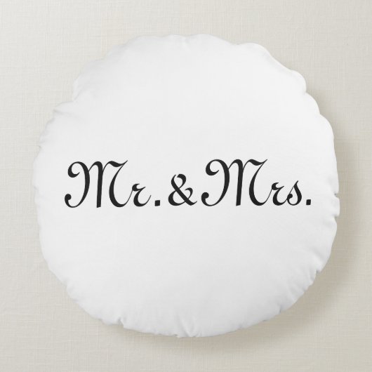 K_customize met initials koppelmonogram zwart wit rond kussen (Voorkant)