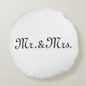 K_customize met initials koppelmonogram zwart wit rond kussen (Achterkant)
