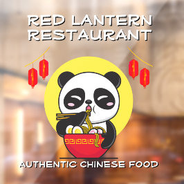 K_customize Panda Beer Noedels Chinees Restaurant  Raamsticker