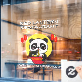 K_customize Panda Beer Noedels Chinees Restaurant Raamsticker (Cafe Raam)