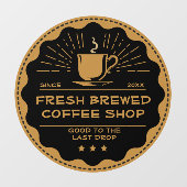 K_customize Rustieke koffiebar Beker Zakelijk fron Raamsticker (Vel)
