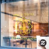K_customize Thaise Restaurant Boeddha Voorkant Raamsticker (Cafe Raam)