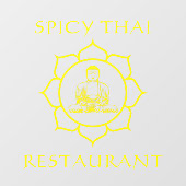 K_customize Thaise Restaurant Boeddha Voorkant Raamsticker (Vel)