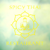 K_customize Thaise Restaurant Boeddha Voorkant Raamsticker (Vel 3)