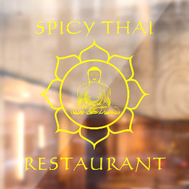 K_customize Thaise Restaurant Boeddha Voorkant Raamsticker