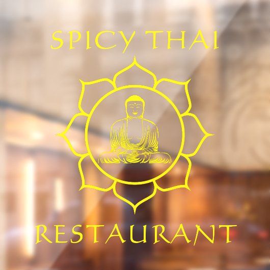 K_customize Thaise Restaurant Boeddha Voorkant Raamsticker (Vel 2)
