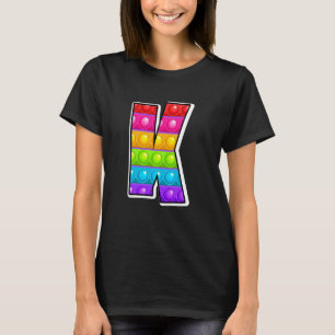 K Cutest Capital Letter K Alphabet Funny Poppin Ki T-shirt