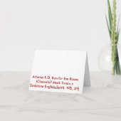 "K.D." Notecard Kaart (Achterkant)