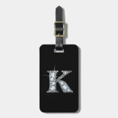 K "Diamond Bling" Luggage Tag Bagagelabel (Voorkant verticaal)
